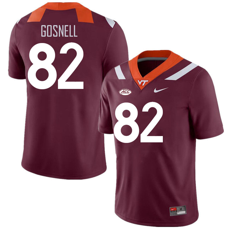 Men #82 Benji Gosnell Virginia Tech Hokies College Football Jerseys Stitched Sale-Maroon - Click Image to Close